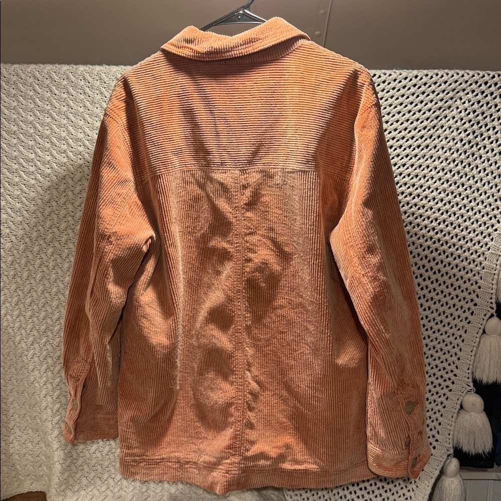 FREE PEOPLE LARGE Women's Corduroy Jacket - ORANGE (salmon) - Picture 5 of 12